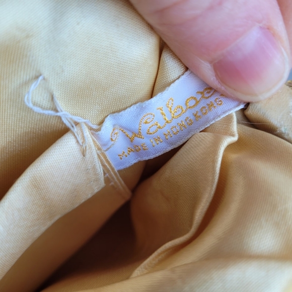 Gold vtg 1950's beaded clutch purse - Picture 9 of 9